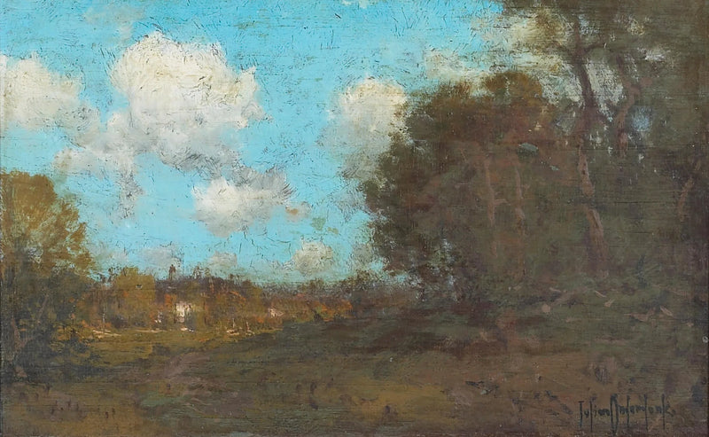 Mavi gökyüzü ve ağaçlık bir manzara - Julian Onderdonk
