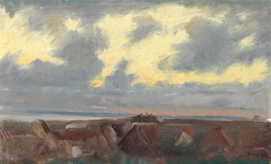 Akşam gökyüzü Skagen'in üzerinde. - Michael Peter Ancher