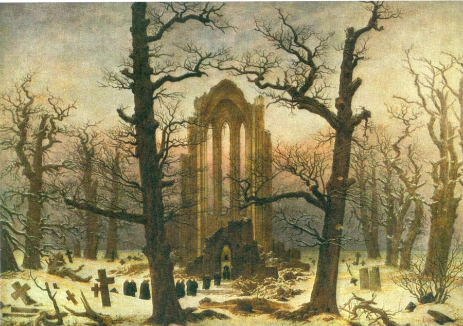 Kar altında bir manastır mezarlığı - Caspar David Friedrich