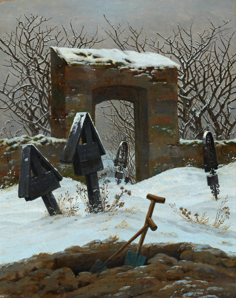 Kar altında mezarlık - Caspar David Friedrich