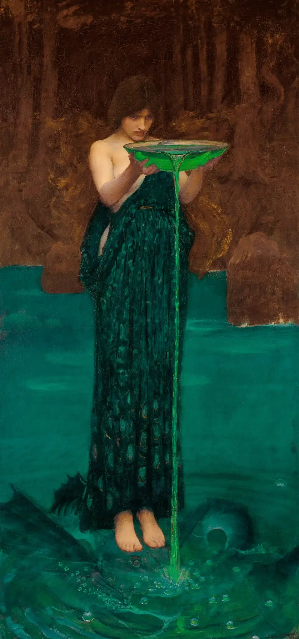 Reproduction du tableau « Circé Invidiosa - John William Waterhouse » par Alpha Reproduction en peinture à l’huile
