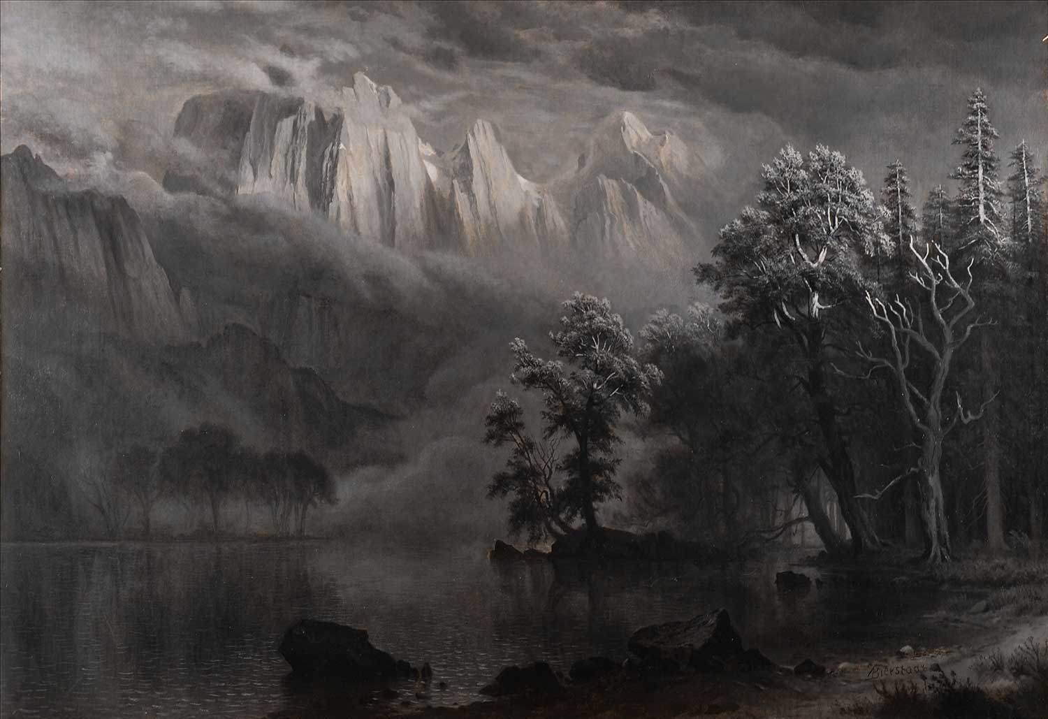 Clair de lune à Yosemite - Albert Bierstadt