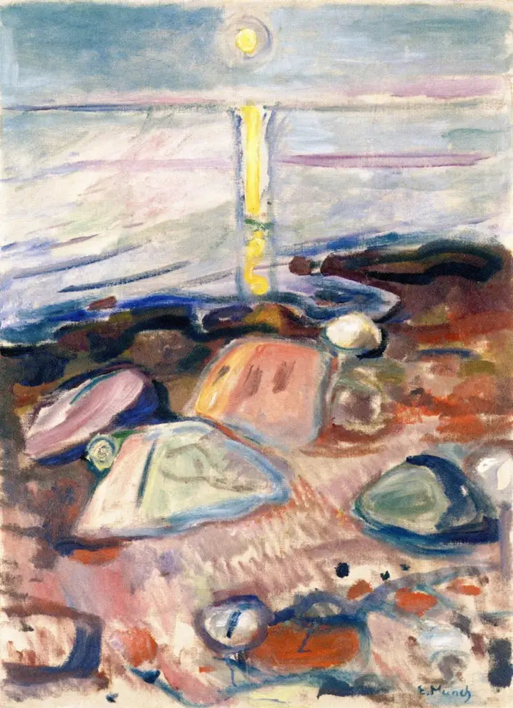 Ay Işığı Plajda - Edvard Munch