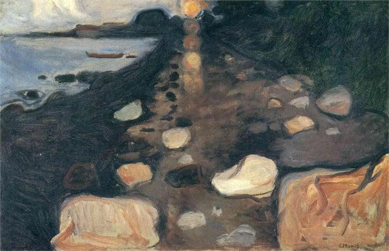 Ay Işığı Plajda - Edvard Munch