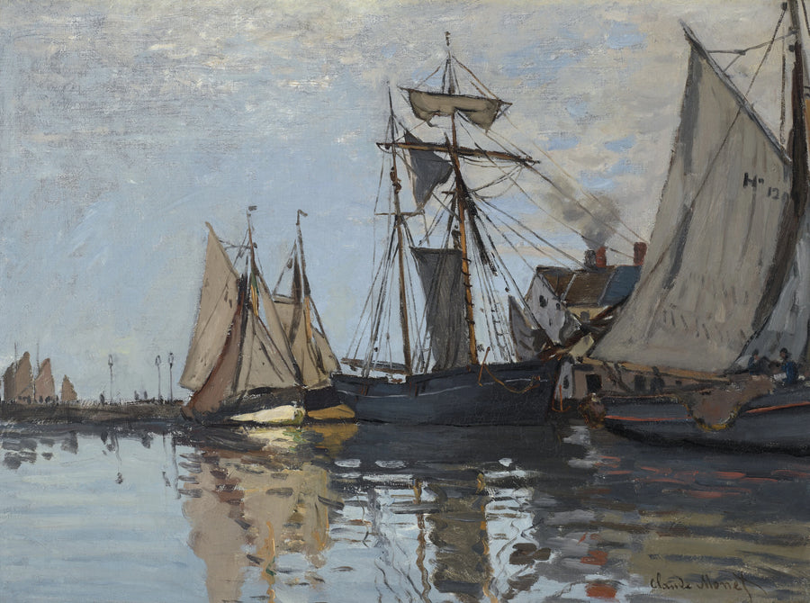 Honfleur W77a limanındaki tekneler - Claude Monet