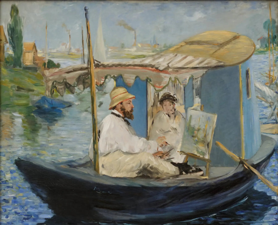 Claude Monet atölyesinde resim yaparken - Édouard Manet
