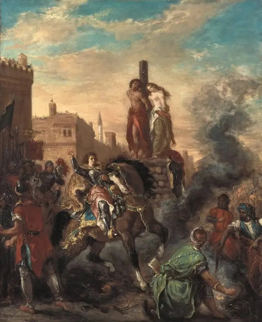 Clorinda, Olindo ve Sophronia'yı Kurtarıyor - Eugène Delacroix