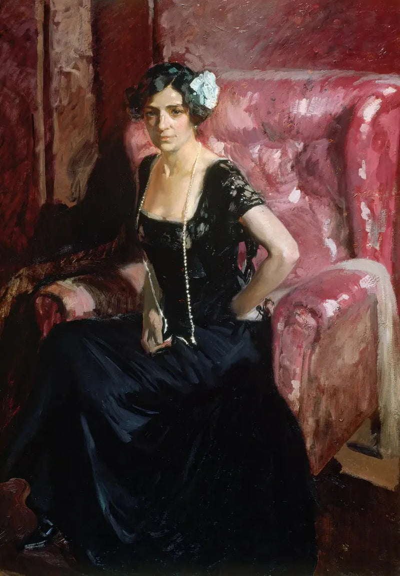 Gece elbisesi giymiş Clotilde - Joaquín Sorolla