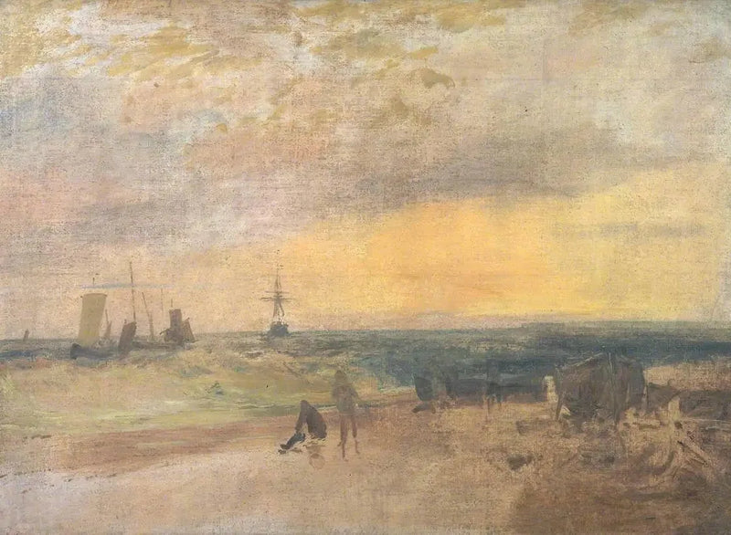 Balıkçılar ve Botlarla Kıyı Manzarası - J. M. W. Turner