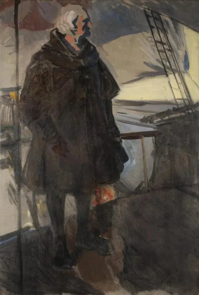 Palos'tan Ayrılan Kolomb (sağ profil, kıç tarafına dönük) - Joaquín Sorolla