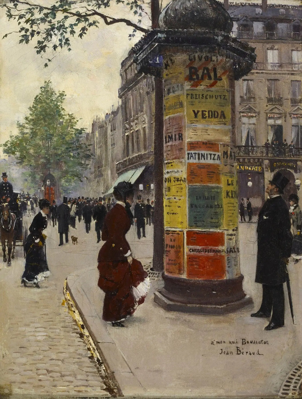Colonne Morris au Grand Café - Jean Béraud - Alpha Reproduction