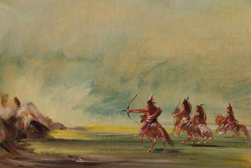 Comanche, Medicine Rock'a oklar veriyor - George Catlin