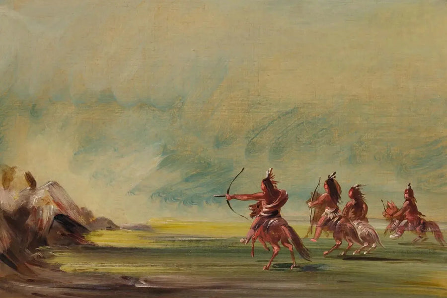 Comanche, Medicine Rock'a oklar veriyor - George Catlin