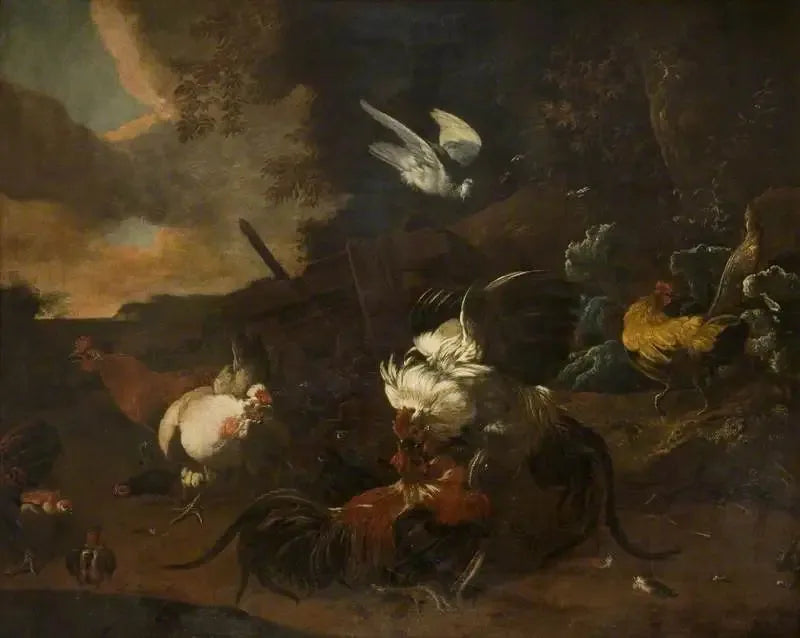 Rooster Dövüşü (« Savaş ve Barış ») - Melchior de Hondecoeter