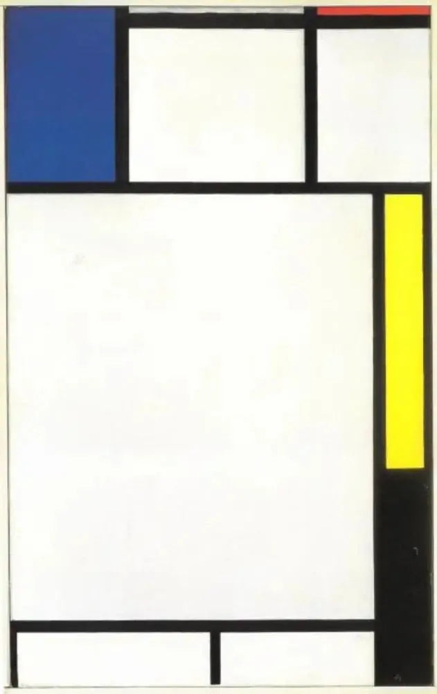 Mavi, kırmızı, sarı ve siyah ile kompozisyon - Piet Mondrian