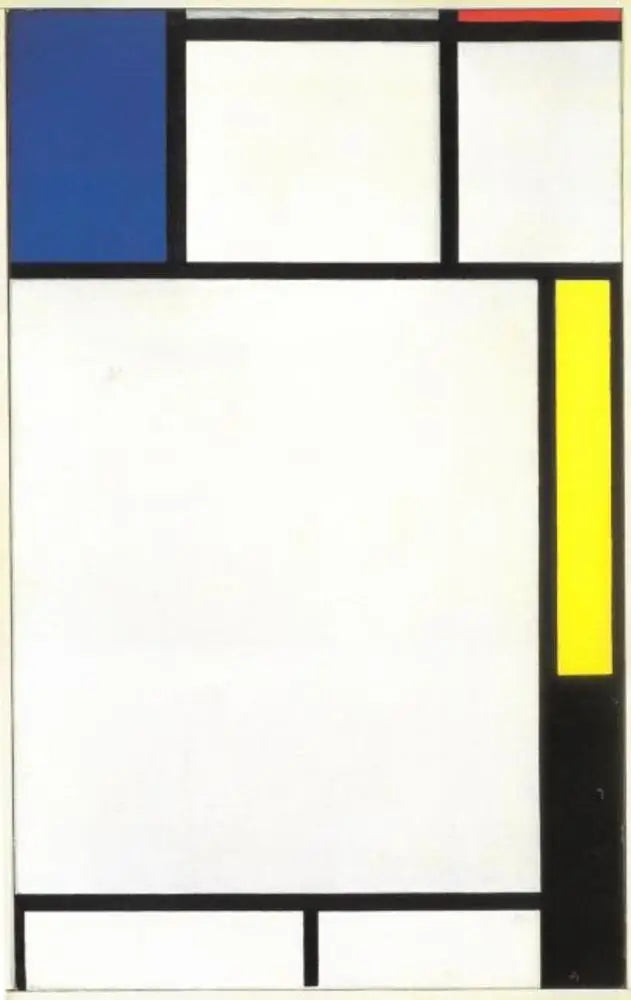 Mavi, kırmızı, sarı ve siyah ile kompozisyon - Piet Mondrian