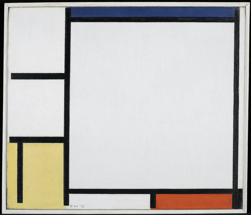 Mavi, kırmızı, sarı ve siyah ile kompozisyon - Piet Mondrian