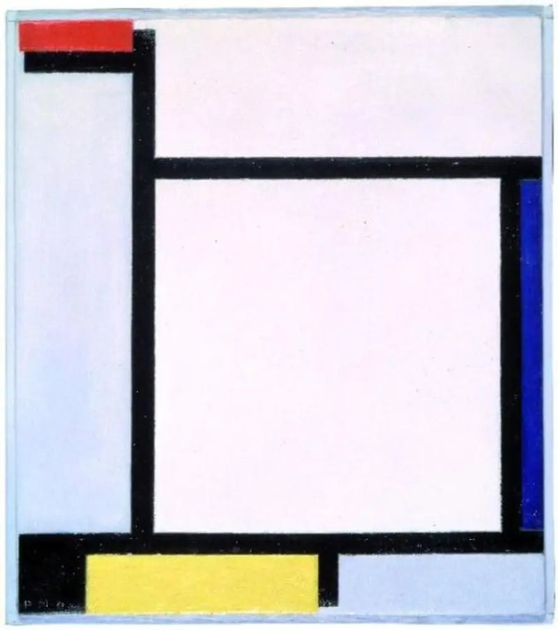 Kırmızı, mavi, siyah, sarı ve gri ile kompozisyon - Piet Mondrian