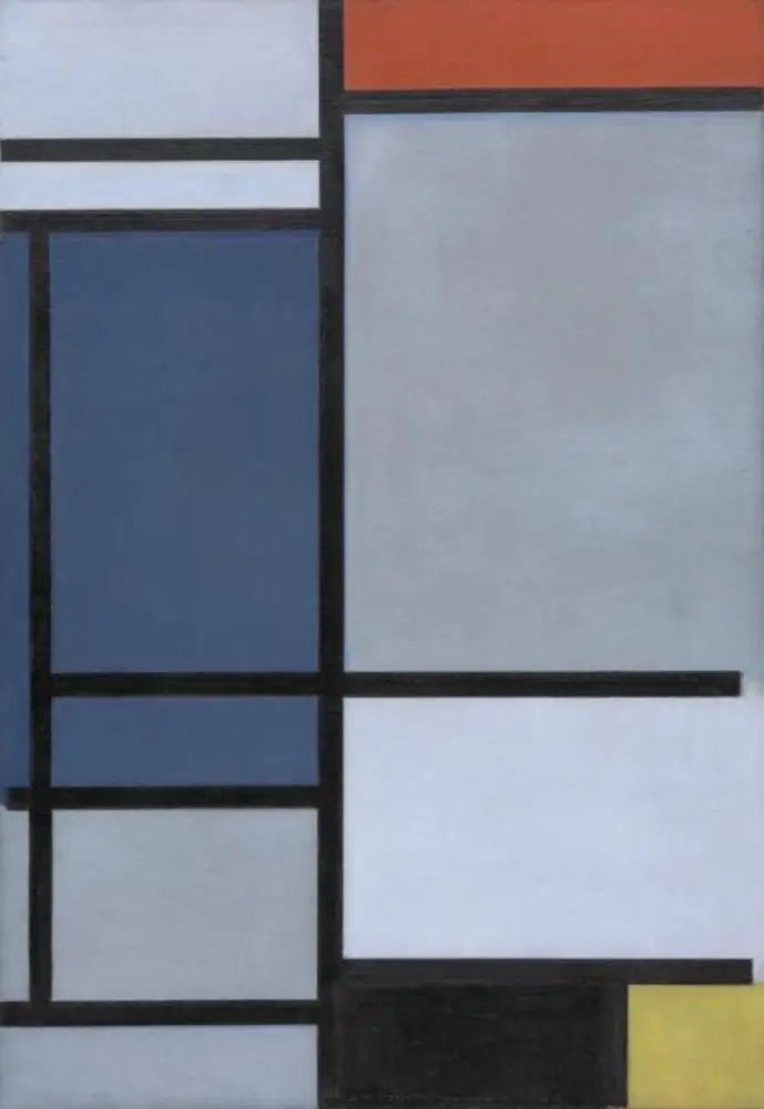 Kırmızı, mavi, siyah, sarı ve gri ile kompozisyon - Piet Mondrian