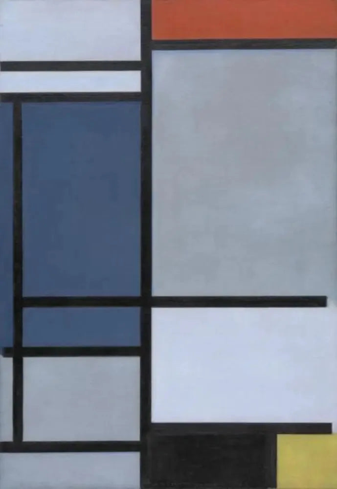Kırmızı, mavi, siyah, sarı ve gri ile kompozisyon - Piet Mondrian