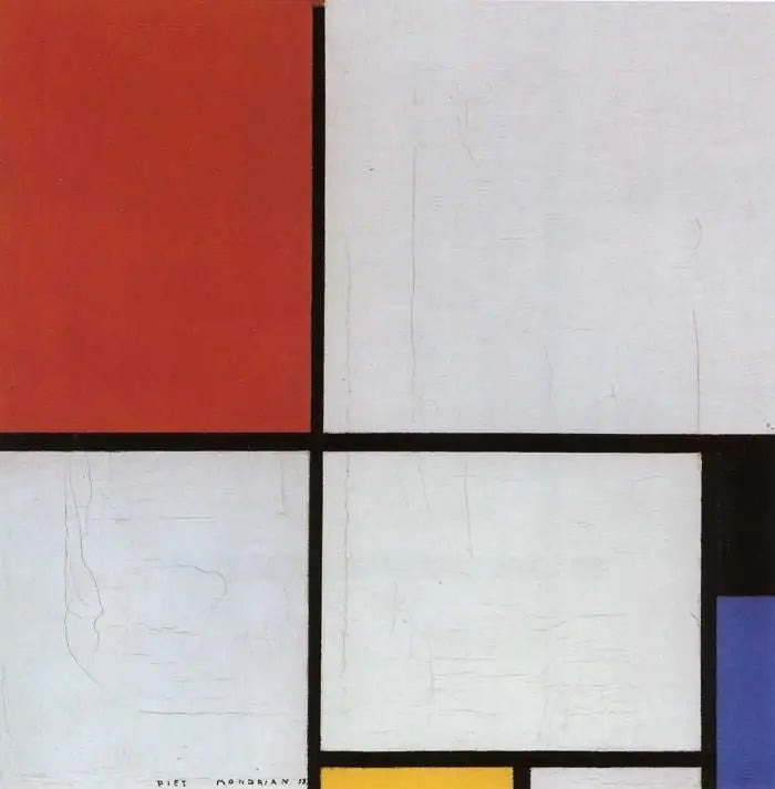 Kırmızı, siyah, mavi ve sarı ile kompozisyon - Piet Mondrian