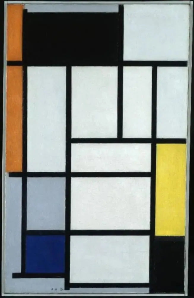 Kırmızı, siyah, sarı, mavi ve gri ile kompozisyon - Piet Mondrian