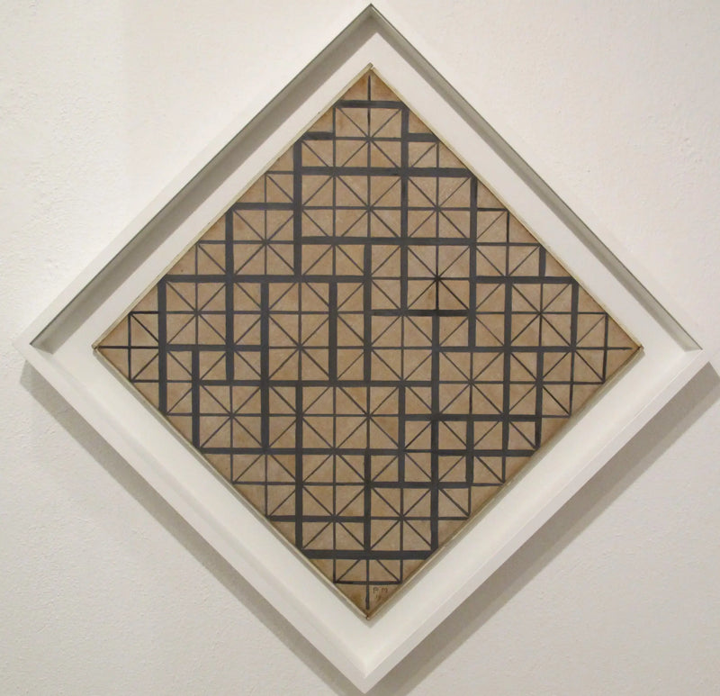 Izgara 4 (elmas) ile Kompozisyon - Piet Mondrian