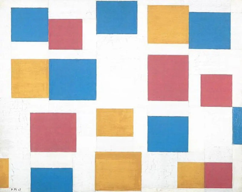 Renk planları ile kompozisyon 4 - Piet Mondrian