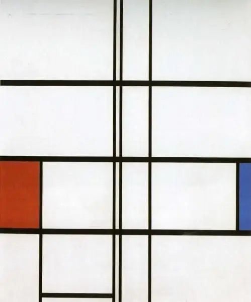 Beyaz, kırmızı ve mavi kompozisyon - Piet Mondrian