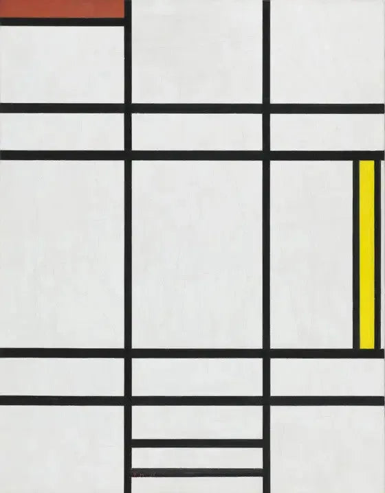 Beyaz, kırmızı ve sarı kompozisyon - Piet Mondrian