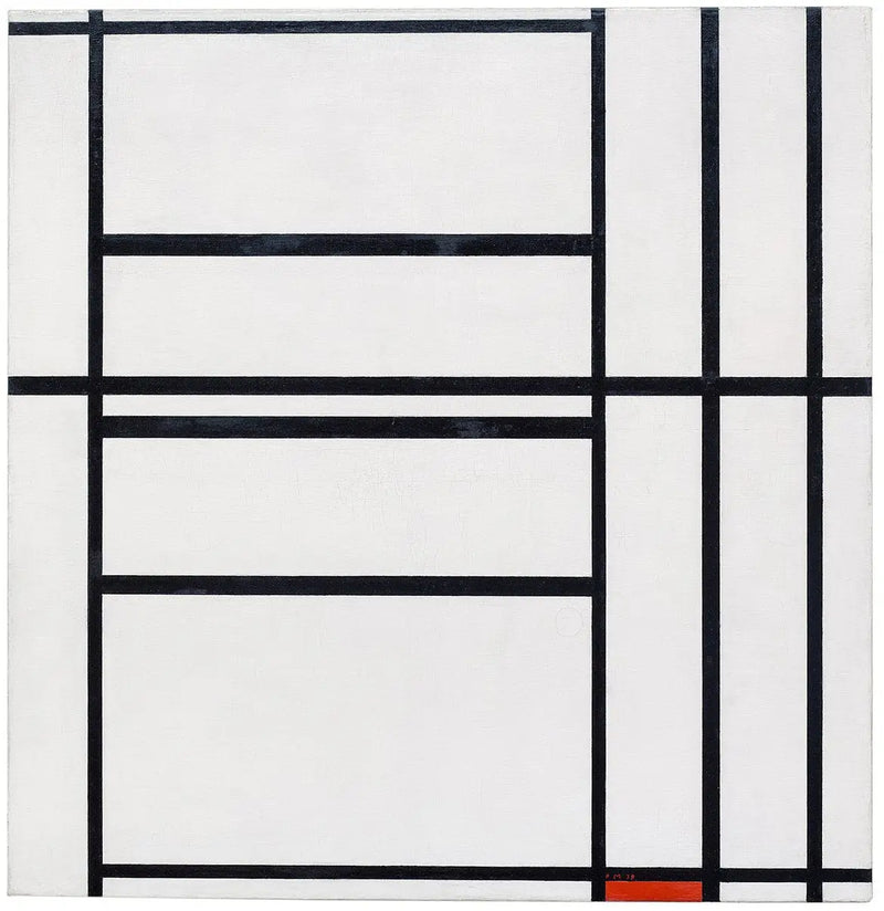 1. Kompozisyon gri ve kırmızı ile 1938 / Kırmızı ile Kompozisyon 1939 - Piet Mondrian