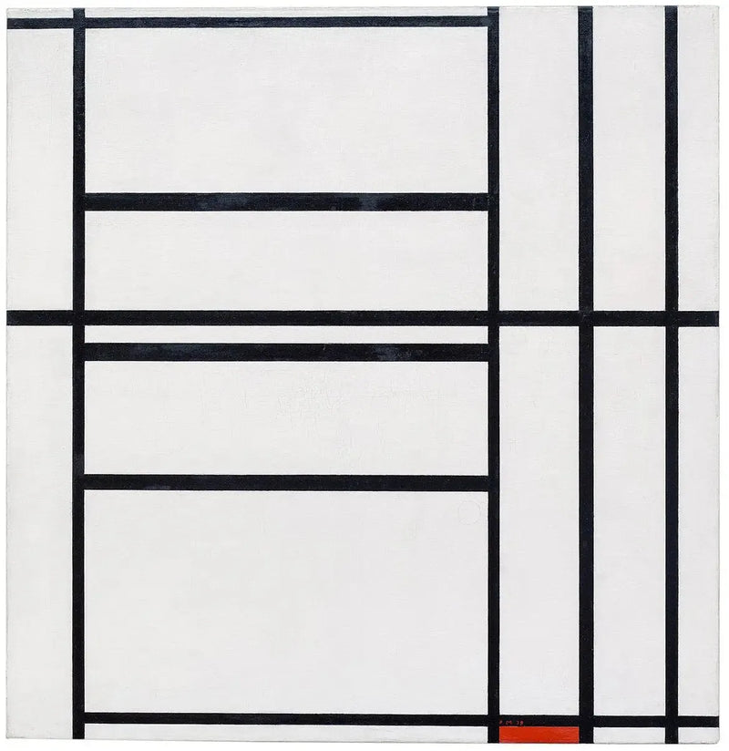 1. Kompozisyon gri ve kırmızı ile 1938 / Kırmızı ile Kompozisyon 1939 - Piet Mondrian