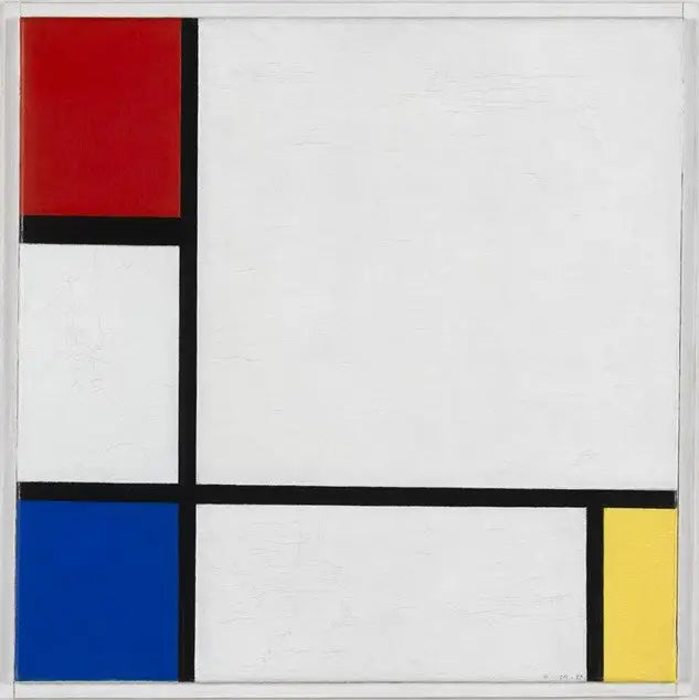 Kompozisyon No. IV, kırmızı, mavi ve sarı ile - Piet Mondrian