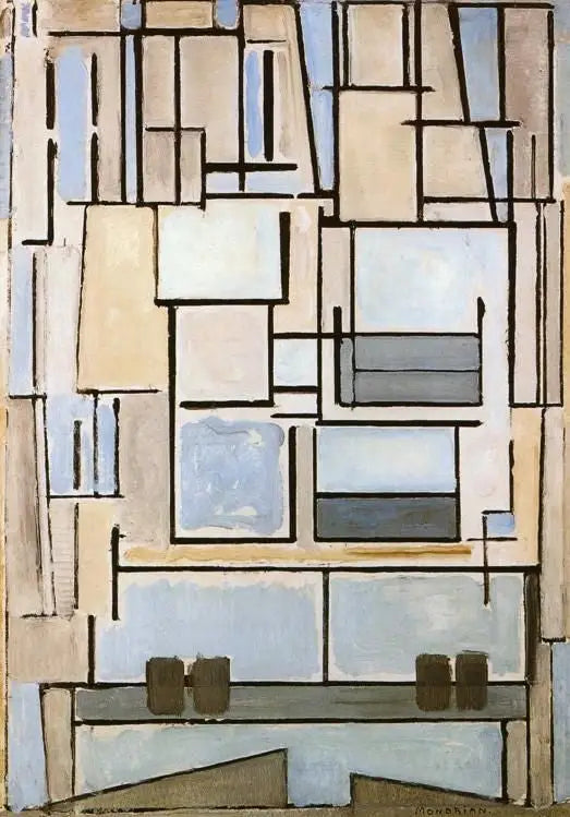 Kompozisyon No VI, Kompozisyon 9 (Mavi Cephe) - Piet Mondrian