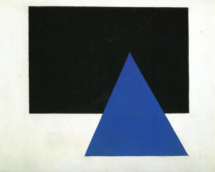 Suprematist kompozisyon mavi üçgen ve siyah dikdörtgen ile - Kazimir Malevich