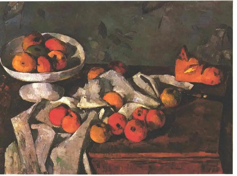 Meyve tabağı, elmalar ve ekmek somunu - Paul Cézanne