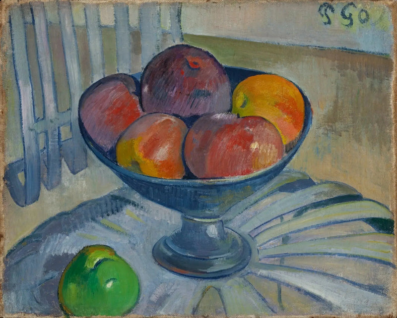 Bahçe sandalyesinde meyve sepeti - Paul Gauguin