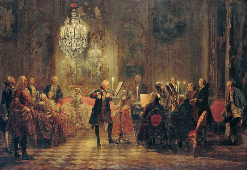 Sanssouci'de Frédéric le Grand'ın Flüt Konseri - Adolph von Menzel