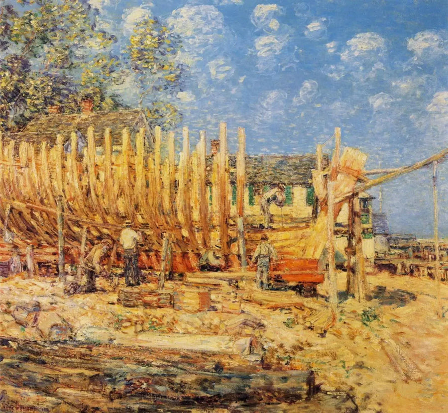 Yelkenli inşası, Provincetown - Childe Hassam