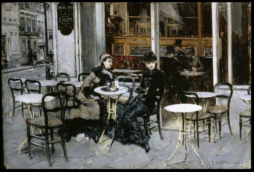 Conversation au café - Giovanni Boldini