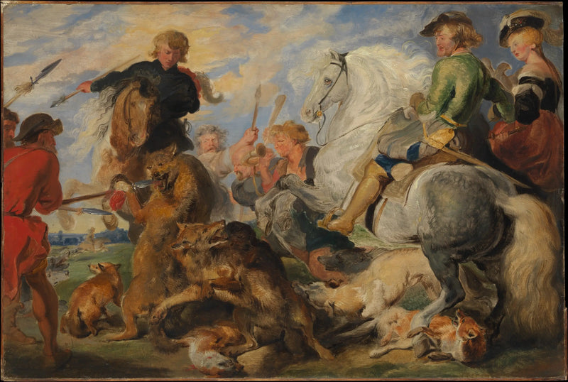 Rubens'in « Kurt ve tilki avı » adlı eserine ait kopya - Edwin Henry Landseer