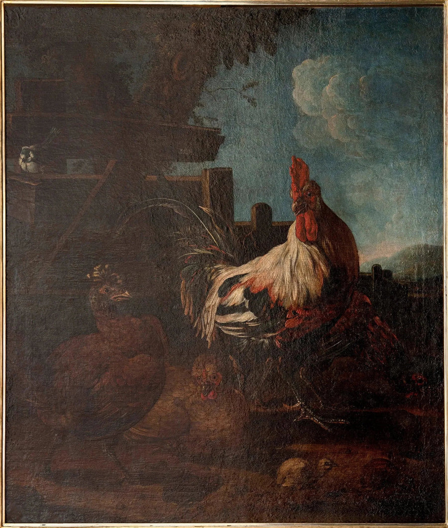 Horoz ve tavuklar ile tavuklar - Melchior de Hondecoeter