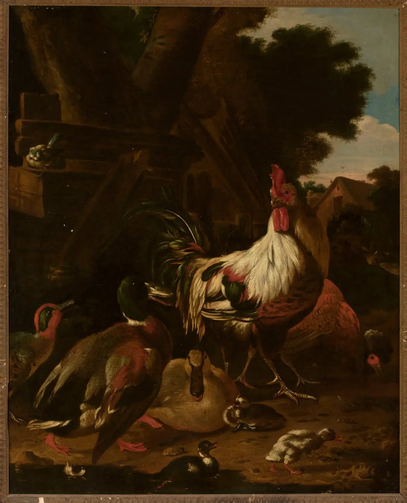 Horoz ve ördekler - Melchior de Hondecoeter