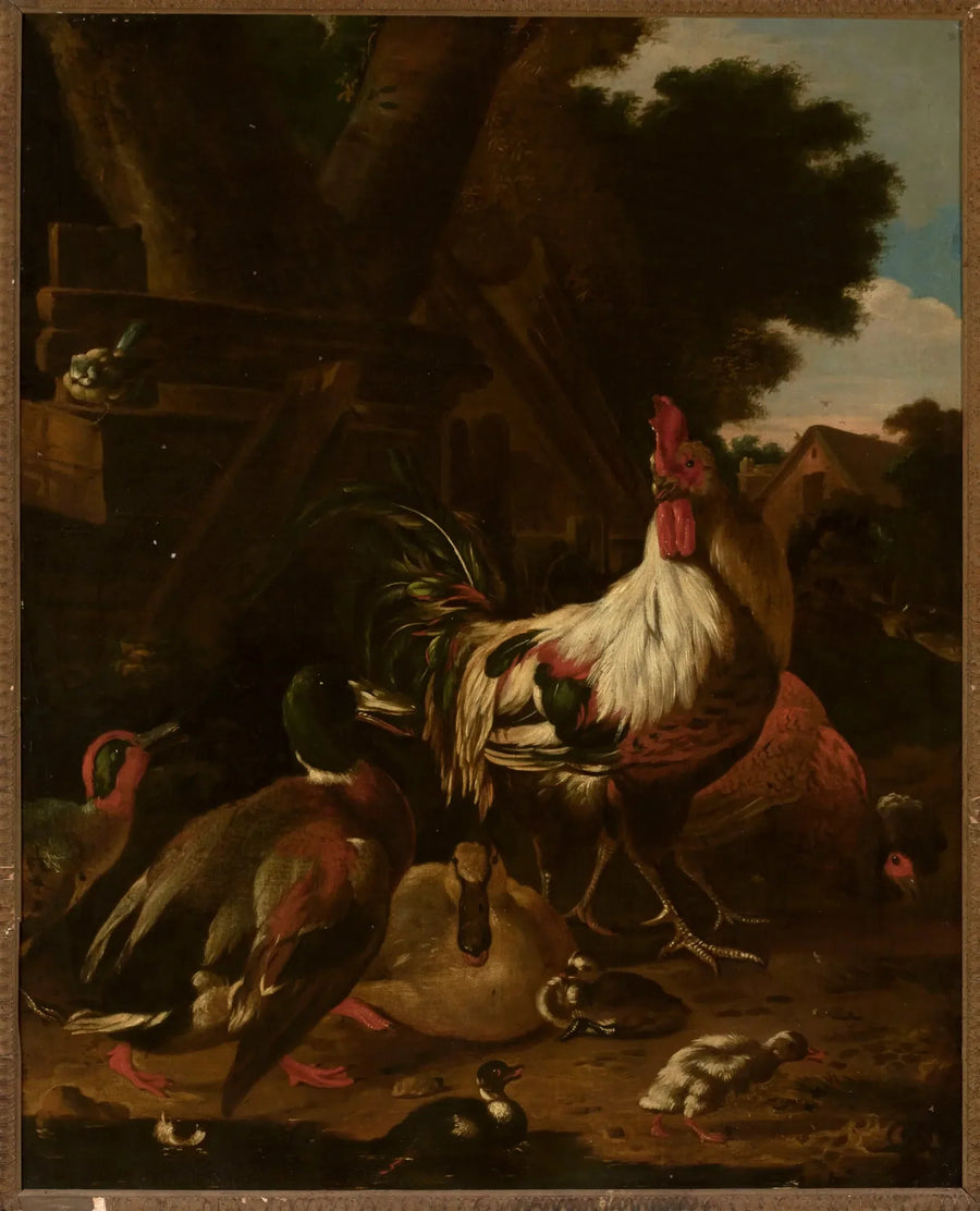 Horoz ve ördekler - Melchior de Hondecoeter