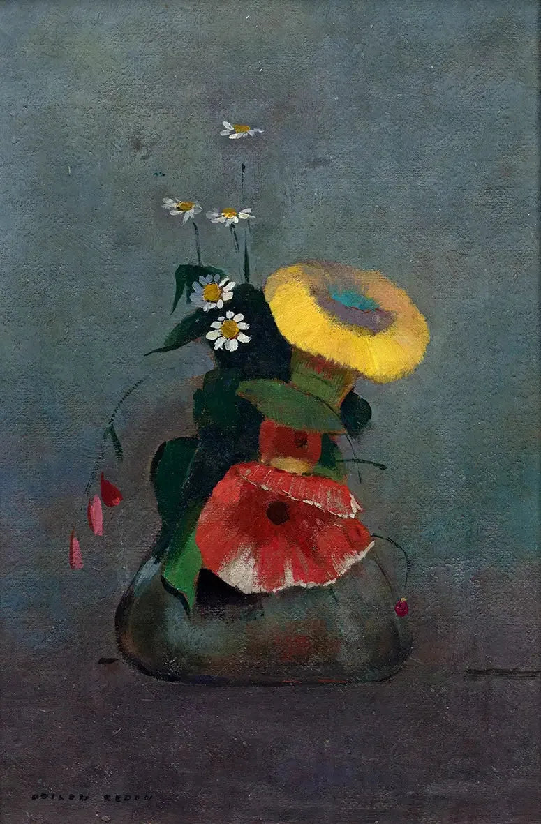 Coquelicots - Odilon Redon image 1 copie peinte à la main à l’huile