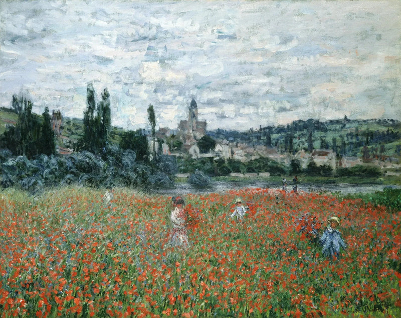 Vétheuil W536 yakınındaki haşhaş tarlası - Claude Monet