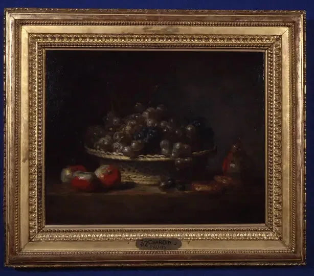 Üzümler, elmalar ve armutlar sepeti ve kurabiyeler - Jean Simeón Chardin