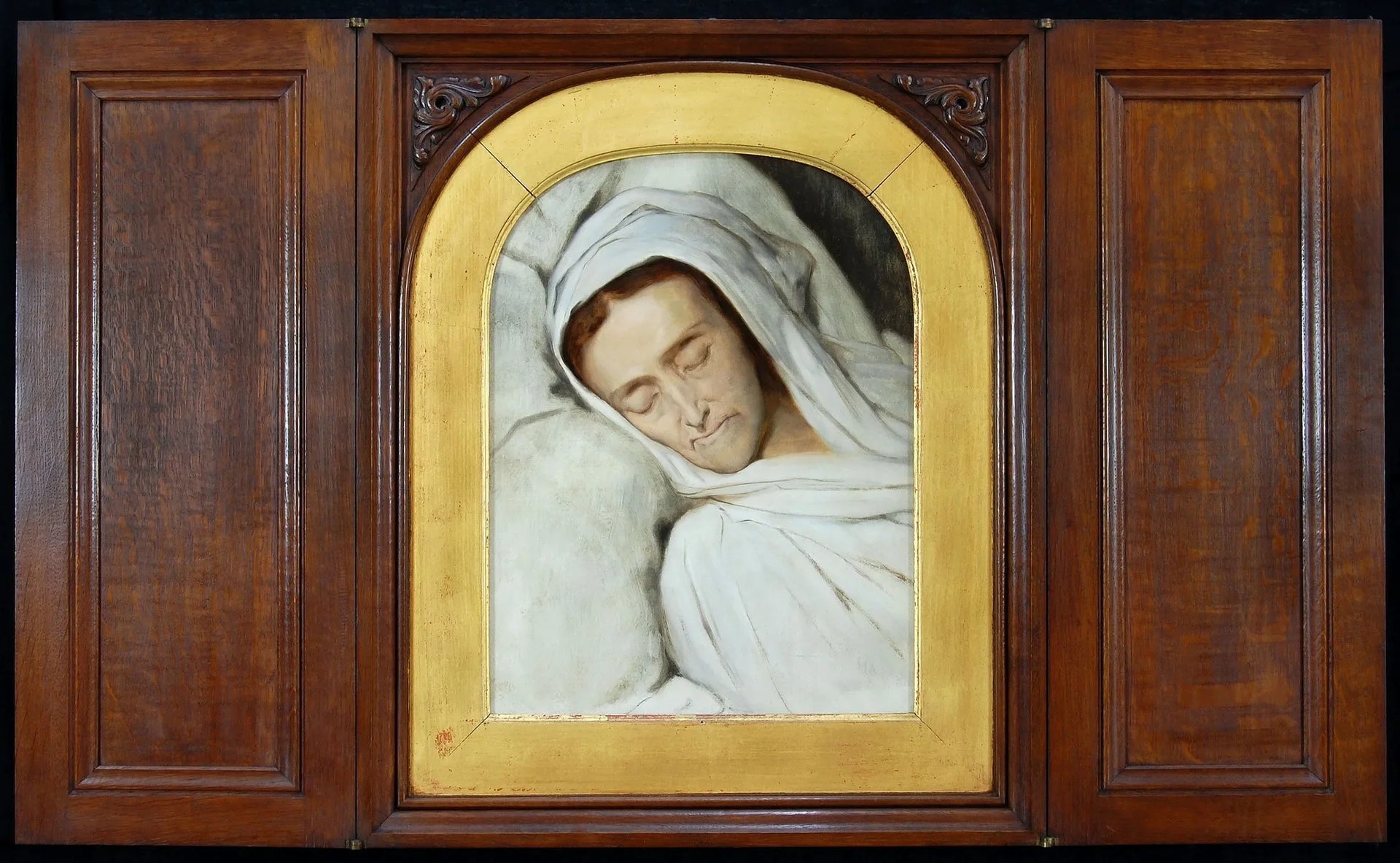 Cornelia Lamme Scheffer - Sur son lit de mort - Ary Scheffer image 1 tableau peint à l’huile sur toile