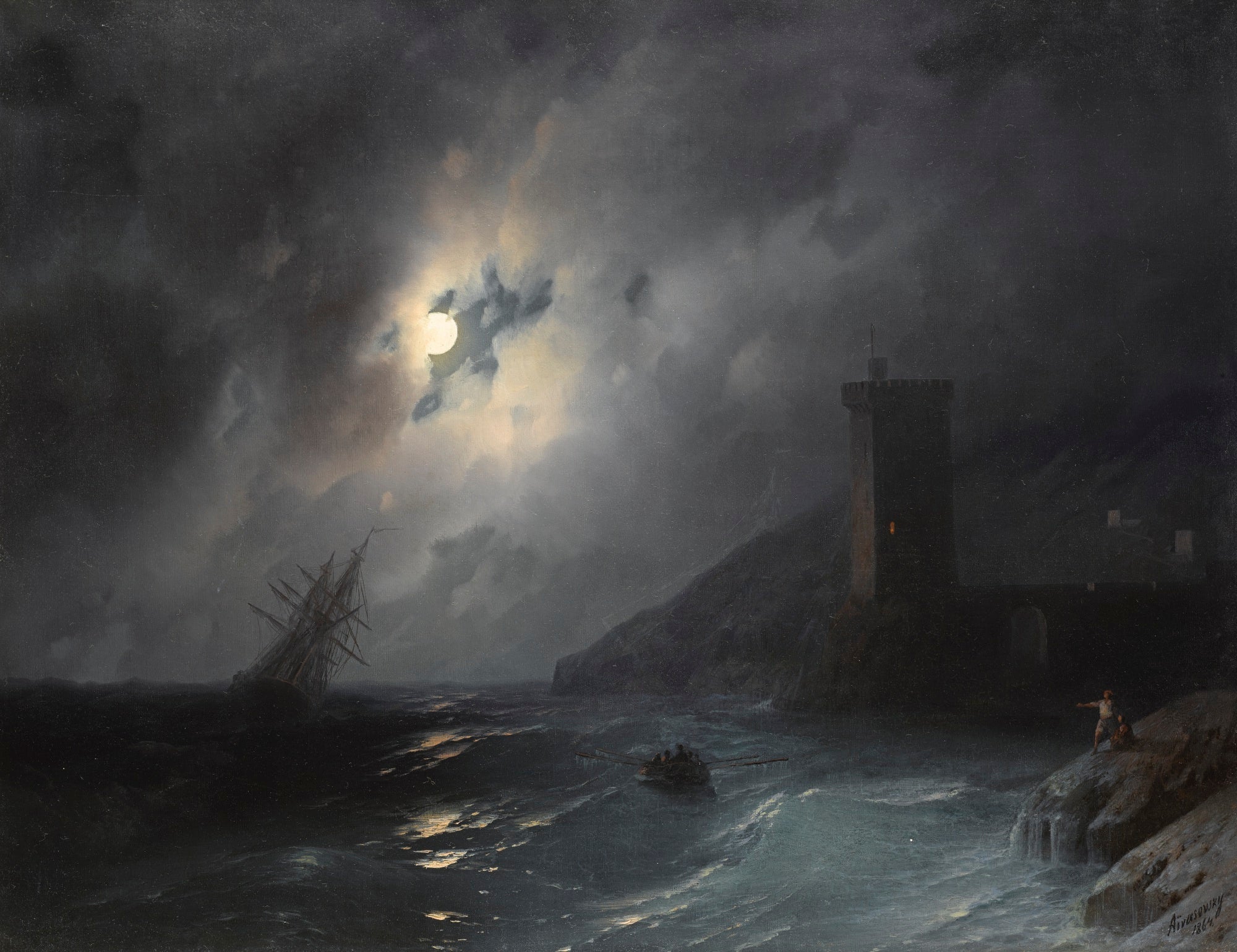 Côte au clair de lune - Ivan Aïvazovski