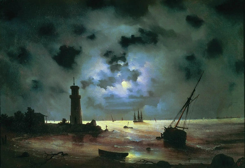 Gece kıyısı. Fener yakınında - Ivan Aïvazovski